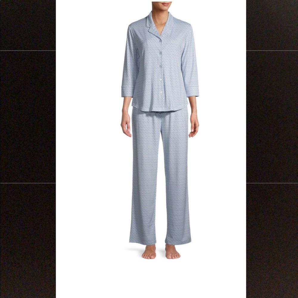 C WONDER Womens 3/4 Sleeved PJ Set Size XL Blue Soft Polyester Spandex New